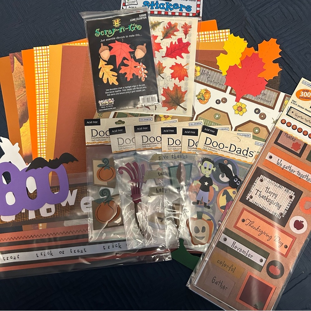 New-Halloween-Thanksgiving Scrapbook Lot